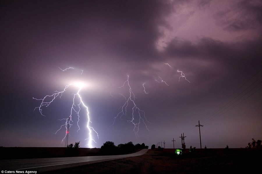 Mr Korosec, 31, uses his stunning footage taken from a unique ground perspective to help assist meteorologists and fellow storm chasers