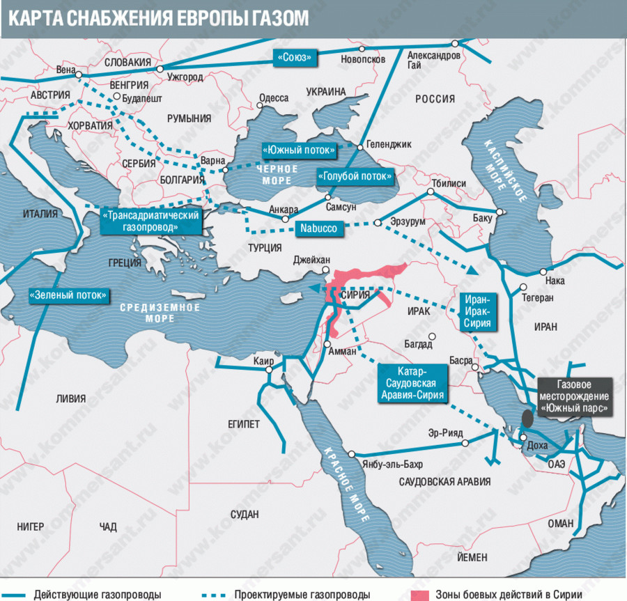 Карта газовых труб россии