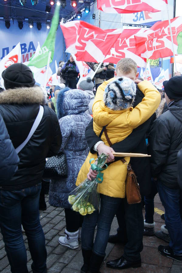 Марш барабанщиков на митинге сторонников Единой России, 12 декабря 2011 года