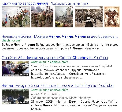 Скриншот фрагмента поисковой выдачи Google по запросу 