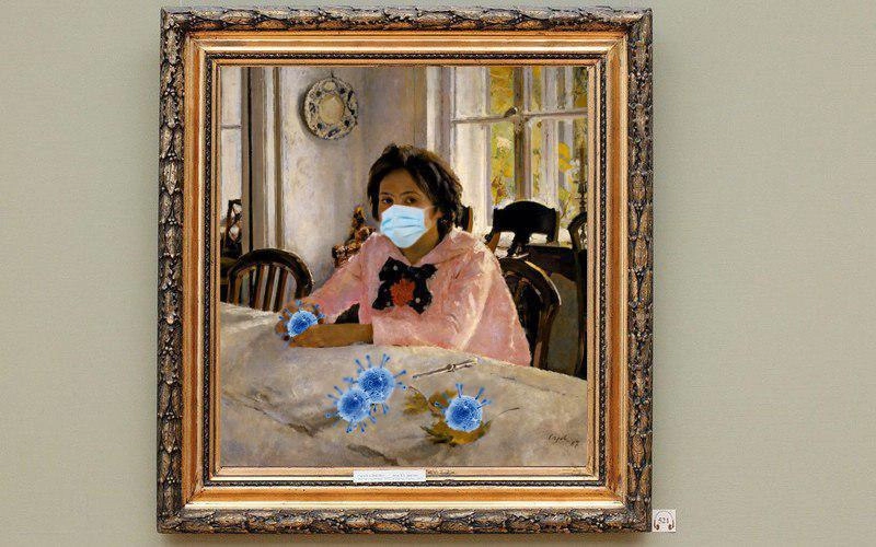 Новость о дезинфекции породила мем с "Девочкой с персиками" Серова в защитной маске. Новость о дезинфекции породила мем с "Девочкой с персиками" Серова в защитной маске.