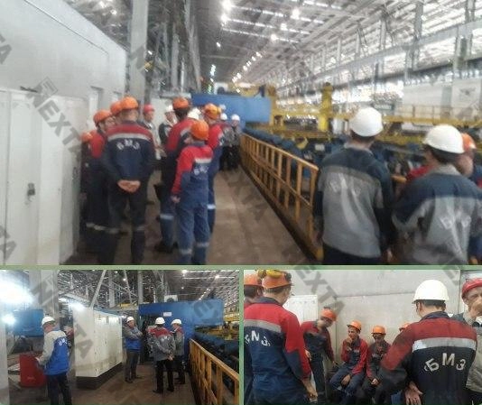 Забастовщики в Жлобине Забастовщики в Жлобине