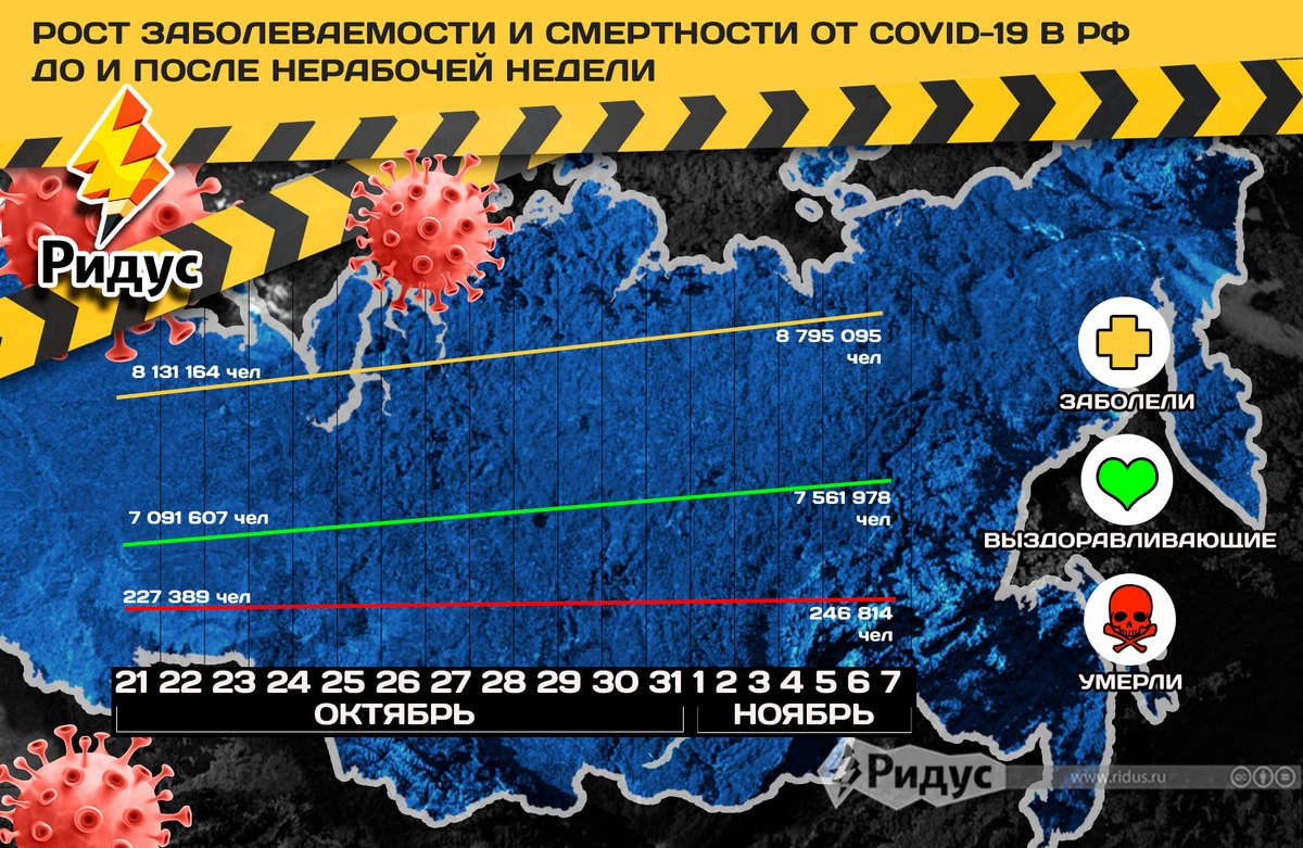 © Михаил Салтыков / «Ридус». По данным «стопкоронавирус.рф» © Михаил Салтыков / «Ридус». По данным «стопкоронавирус.рф»
