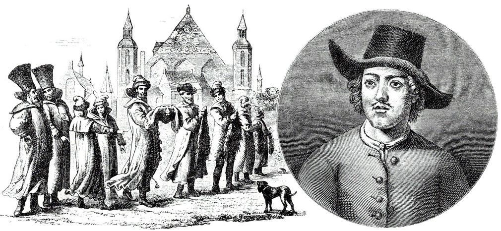 Великое посольство по гравюре современника. Портрет Петра I в одежде голландского матроса Великое посольство по гравюре современника. Портрет Петра I в одежде голландского матроса